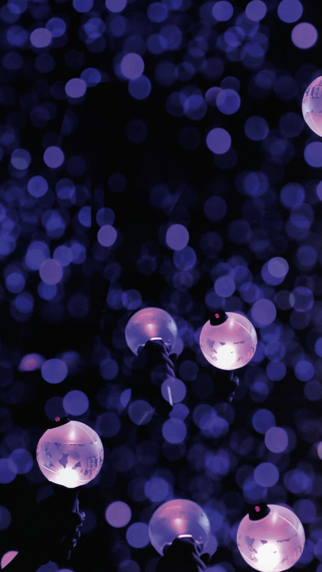 BTS Army Bomb, glowing pink light sticks, dark background, Full HD Phone Wallpaper