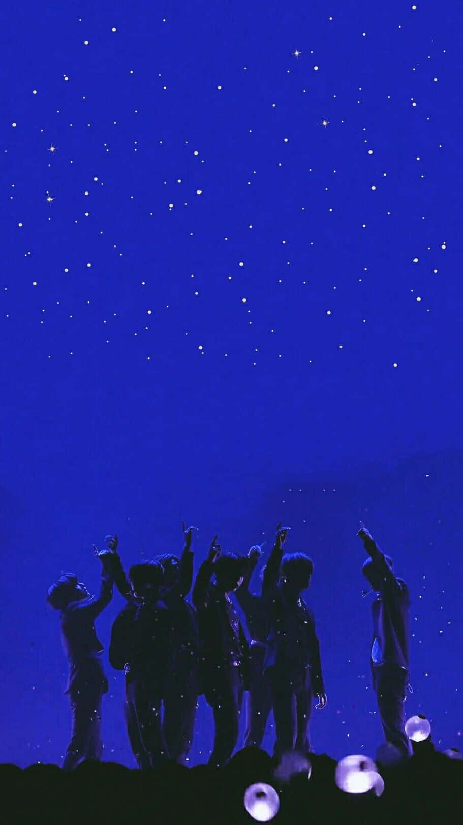 BTS Army Bomb, starry night sky, deep blue, HD Phone Wallpaper