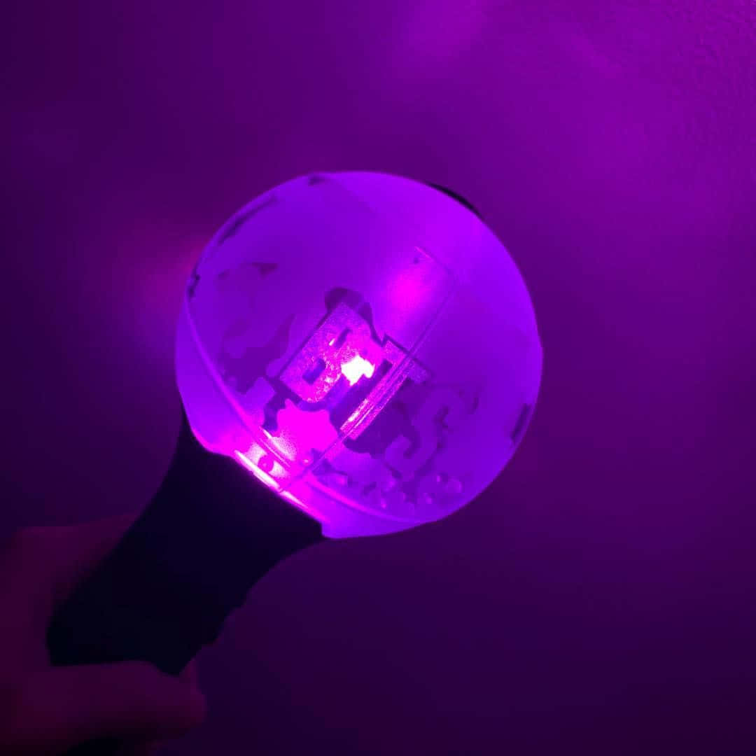 BTS Army Bomb, glowing purple LED light stick, translucent globe, SD Desktop Wallpaper
