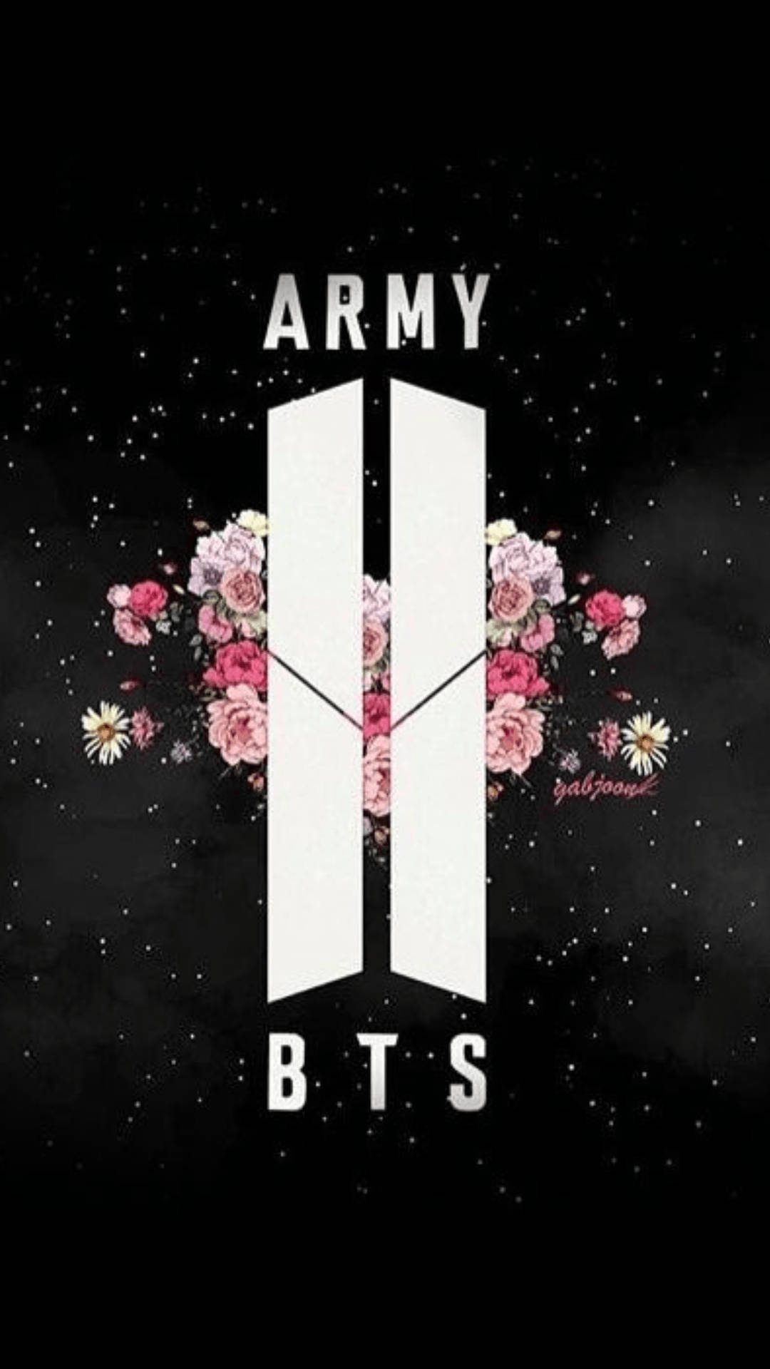 BTS, ARMY, White Logo, Full HD Phone Wallpaper