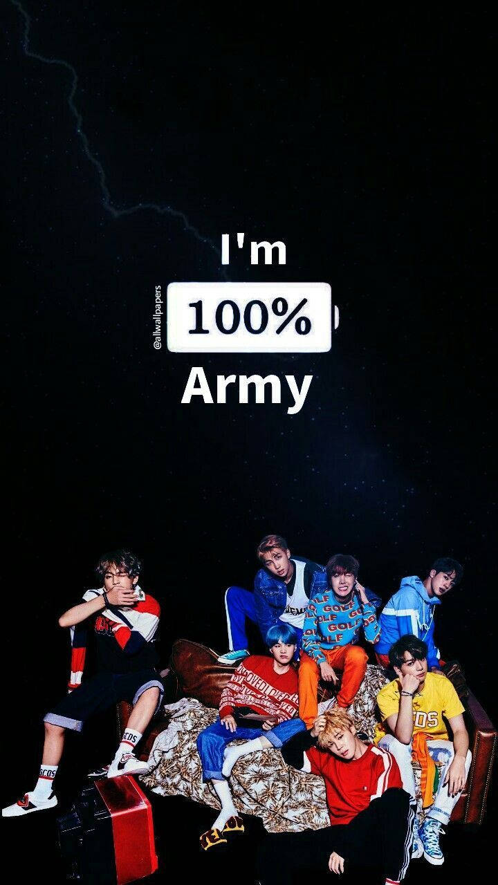 BTS Army Girl, 100% Army, lightning bolt, HD Phone Wallpaper