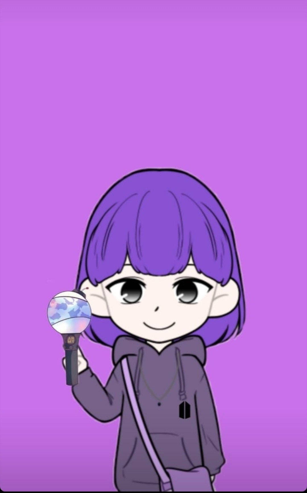 ARMY Girl, purple hair, hoodie, HD Phone Wallpaper