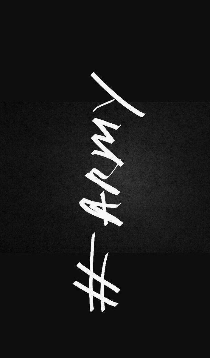 Bts Black, Army, white stylized text, SD Phone Wallpaper