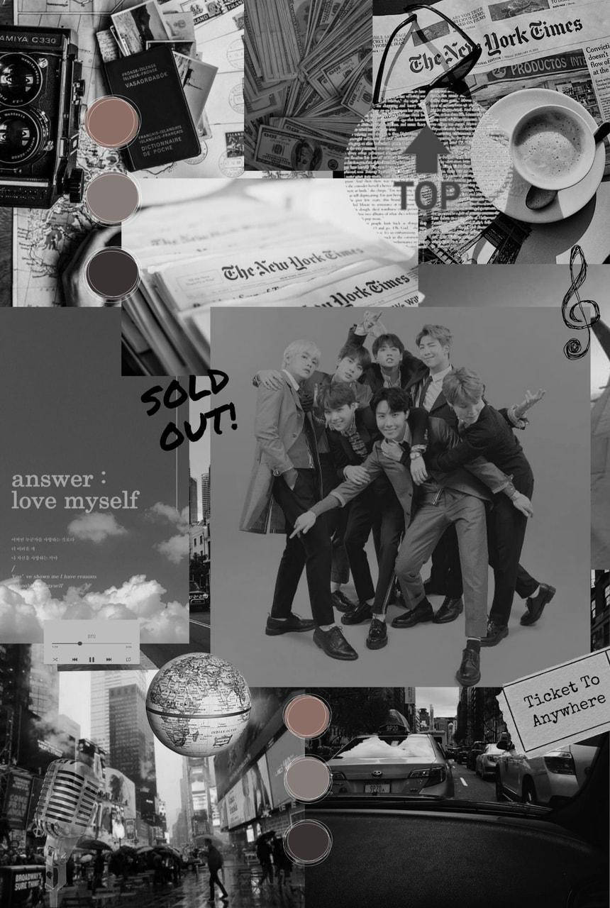 BTS, SOLD OUT, monochrome, HD Phone Wallpaper