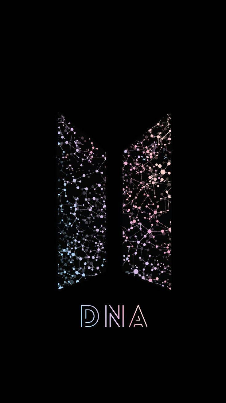 Bts Black, DNA double helix, pink and blue dots and lines, HD Phone Wallpaper
