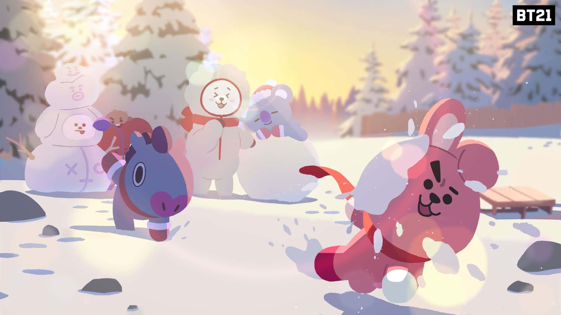 Bt21, 4K, snowy forest, Full HD Desktop Wallpaper