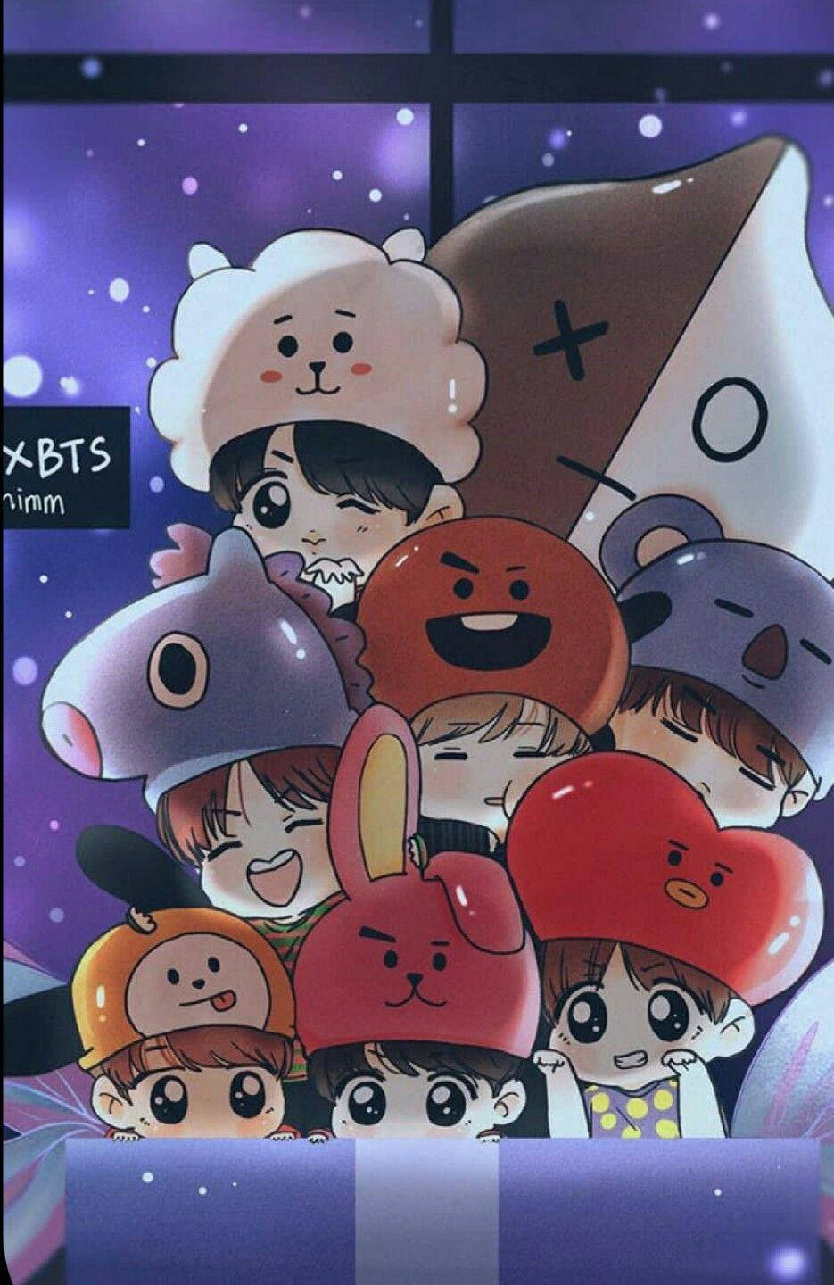 BTS, BT21, cartoon-style, HD Phone Wallpaper