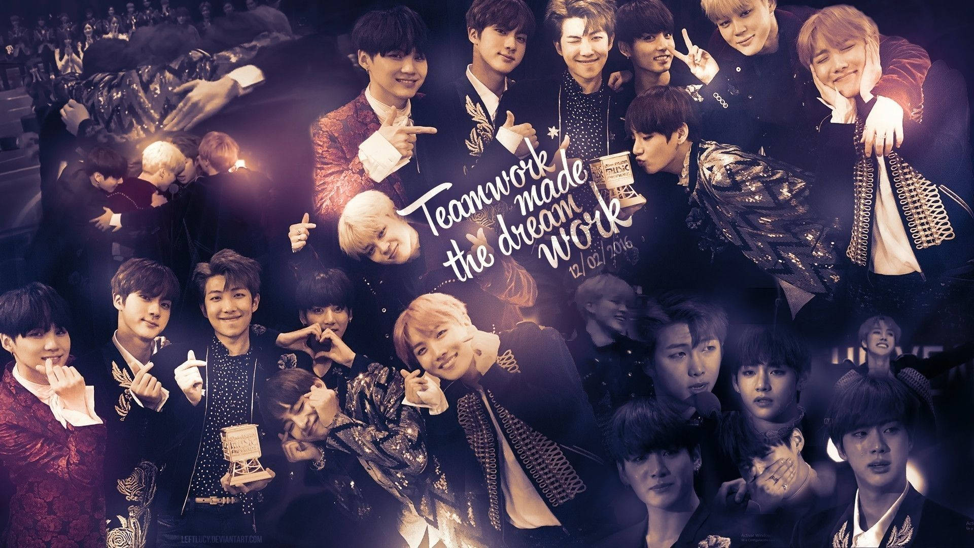 BTS, Vintage Collage 2020, K-pop idols, Full HD Desktop Wallpaper