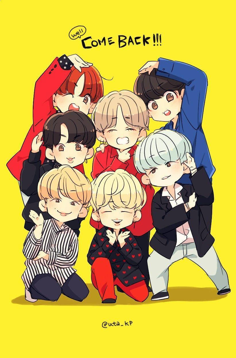 BTS, Anime Butter, COME BACK!!!, SD Phone Wallpaper