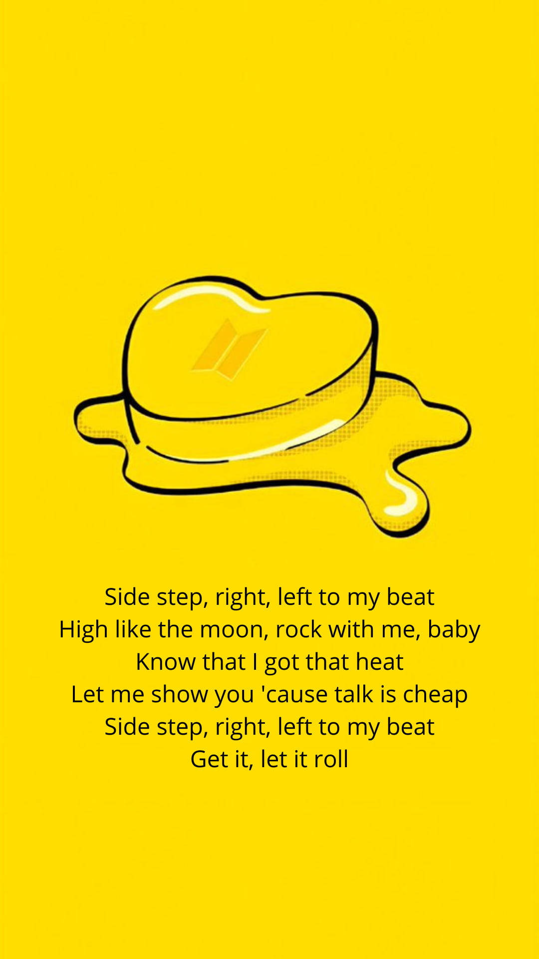 BTS Butter, song lyrics, cartoon heart-shaped butter pat, Full HD Phone Wallpaper