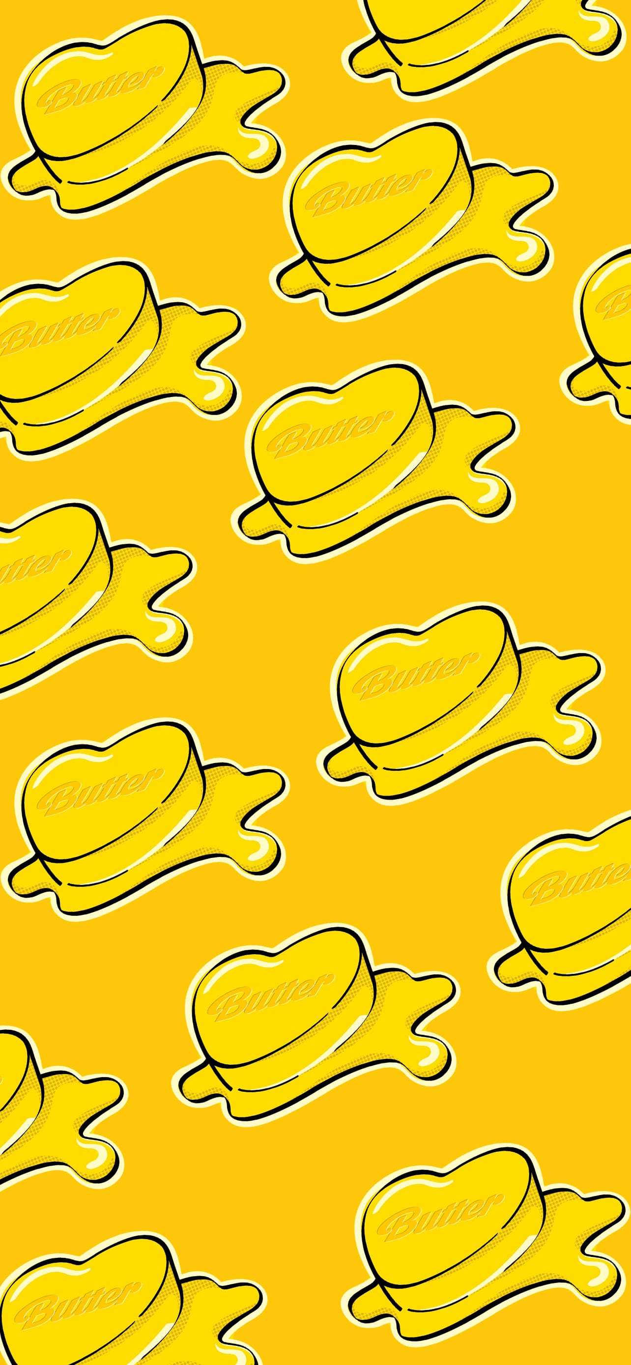 BTS Butter, butter, vibrant yellow, 2K Phone Wallpaper