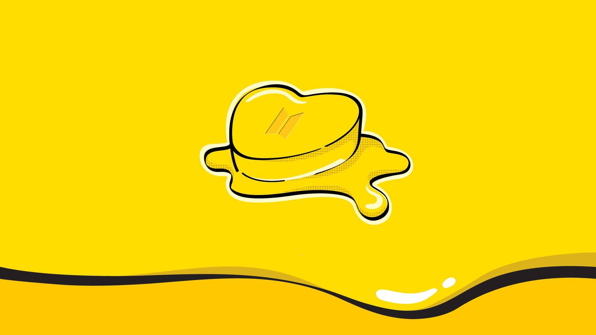 Bts Butter, yellow heart-shaped object, dripping effect, Full HD Desktop Wallpaper