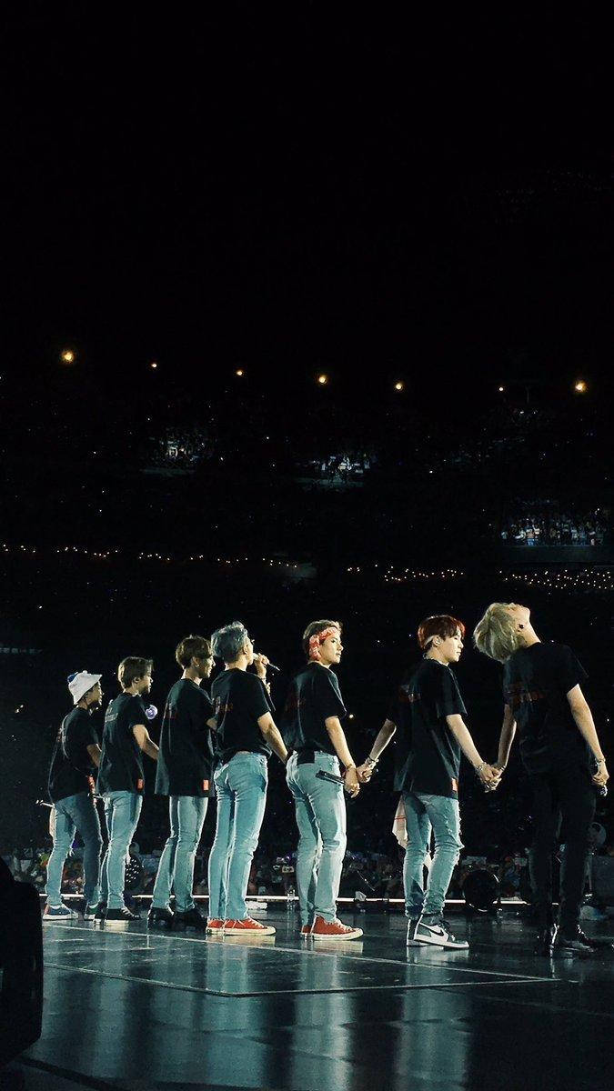 BTS Concert, black tees, dark stage, SD Phone Wallpaper