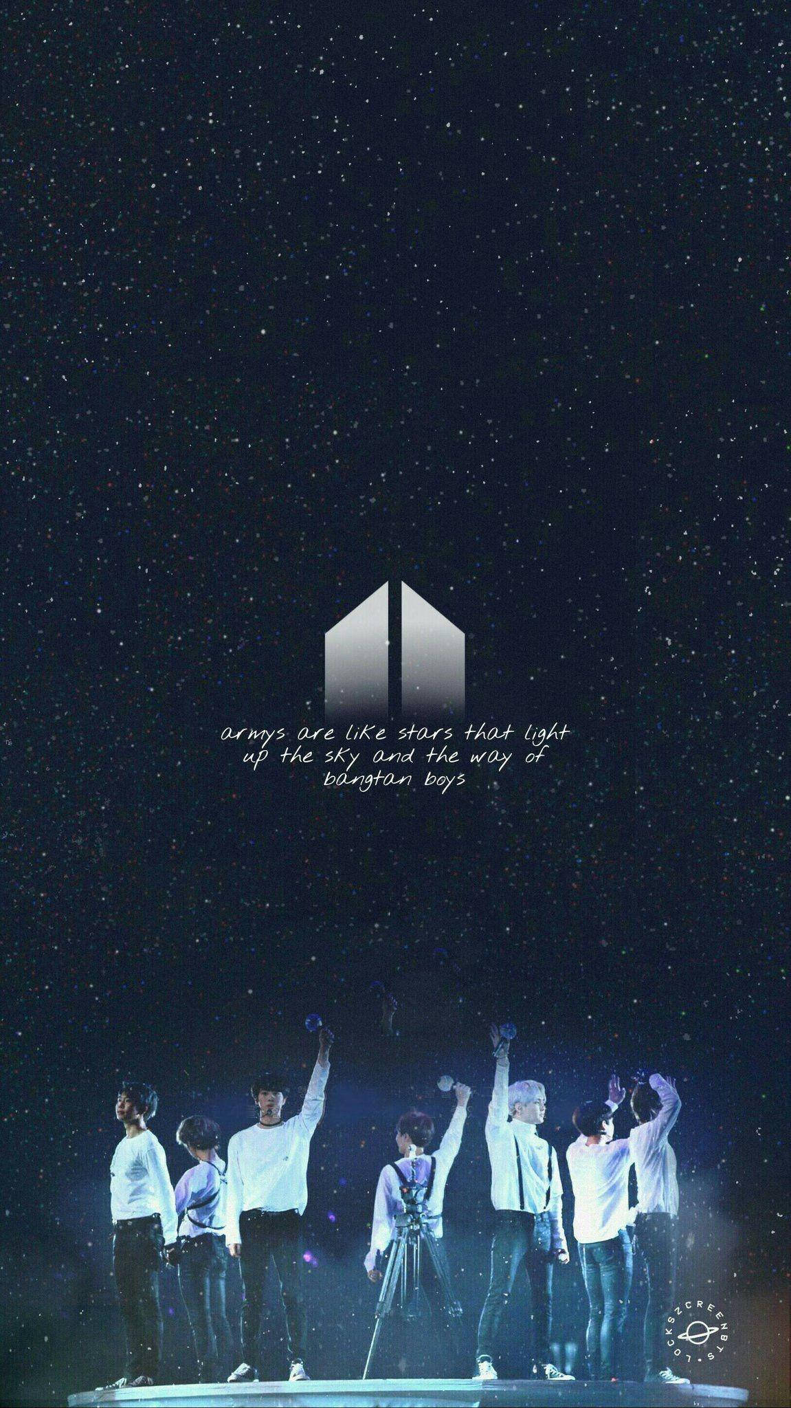 BTS Concert, Army logo, starry night sky, Full HD Phone Wallpaper