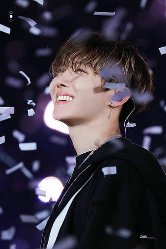 BTS Aesthetic, white confetti, bright stage lights, SD Phone Wallpaper