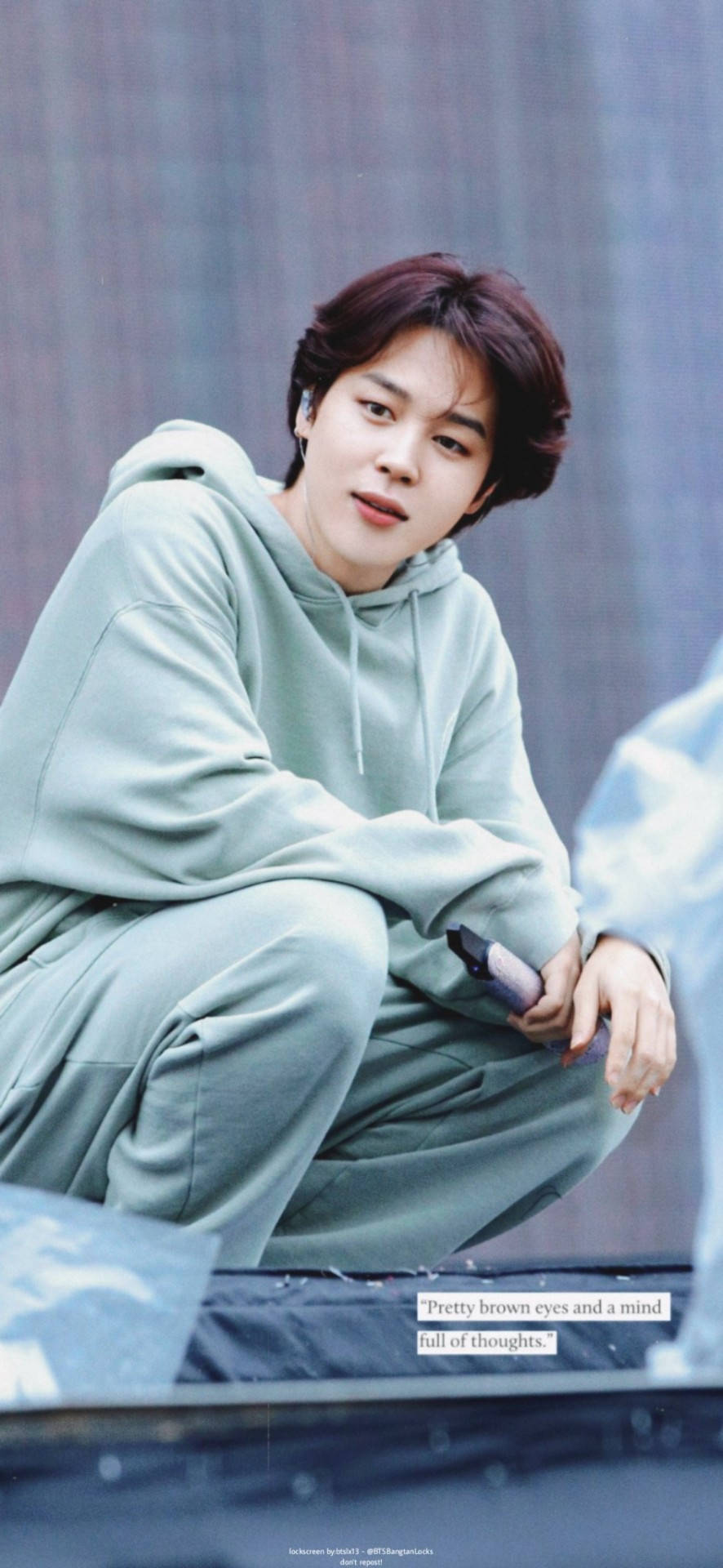 BTS Aesthetic Photography, light green hoodie, muted gray wall, Full HD Phone Wallpaper