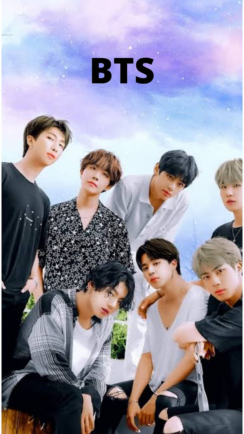 BTS, pastel sky, purple and blue starry sky, HD Phone Wallpaper