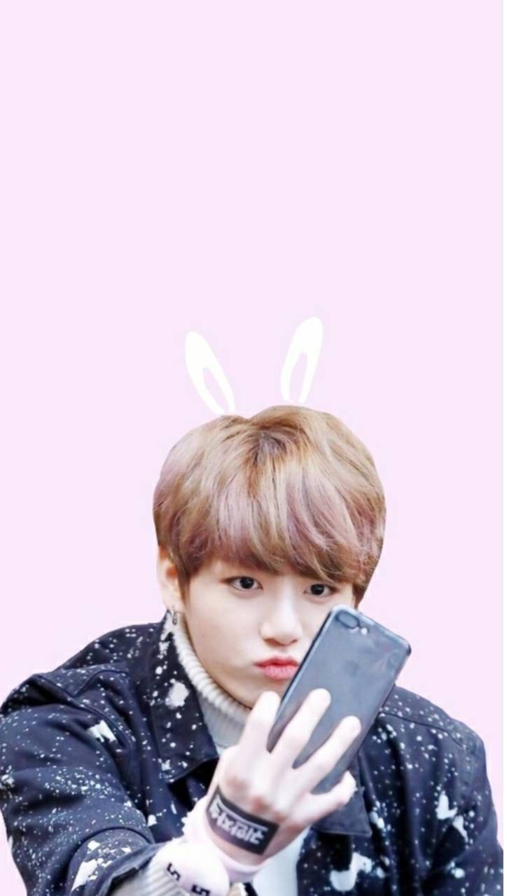 bunny ears, Bts Cute Aesthetic, soft pink background, HD Phone Wallpaper