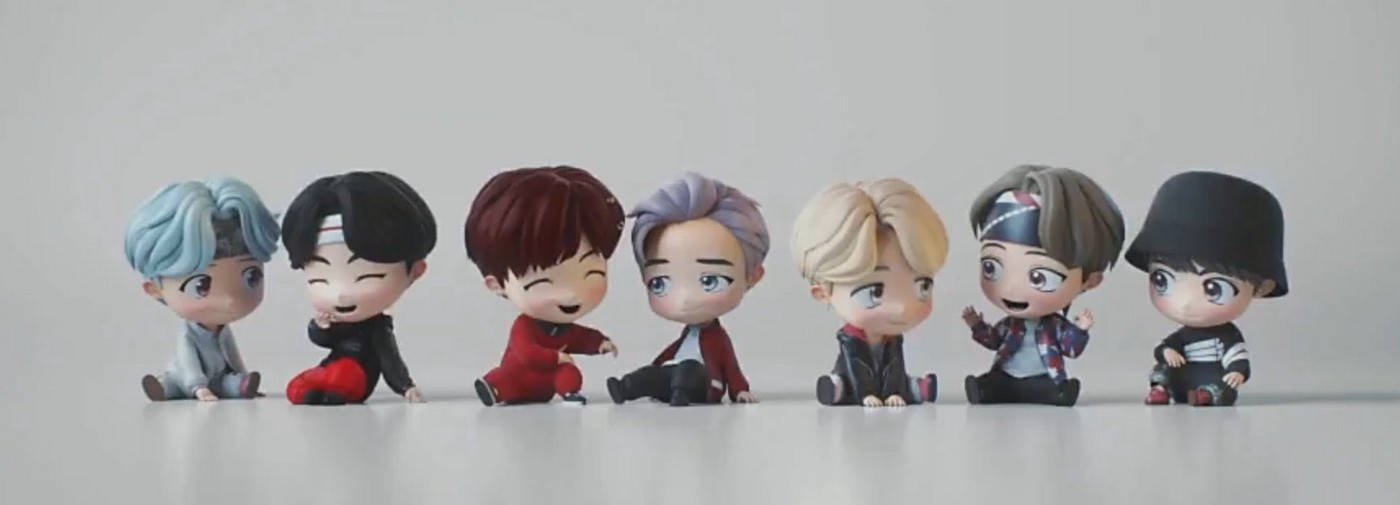 BTS, chibi-style, tiny tan, HD Desktop Wallpaper