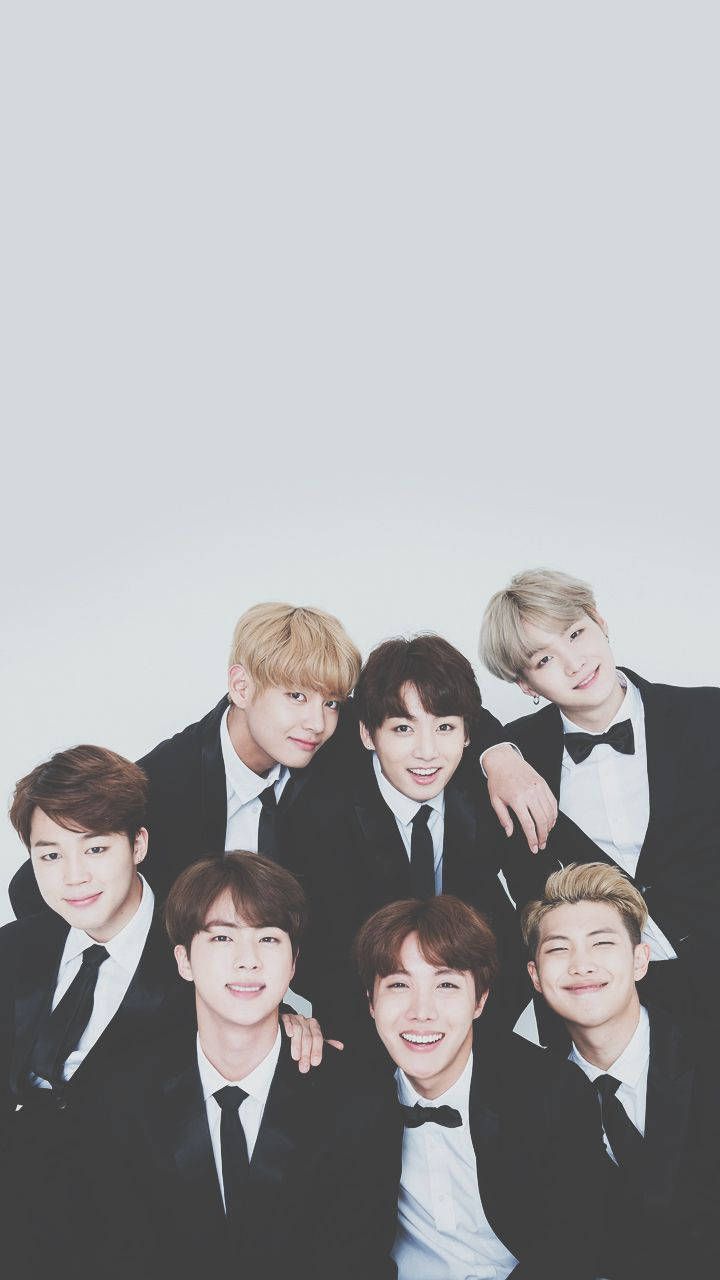 BTS, black tuxedos, Seven smiling young men, HD Phone Wallpaper