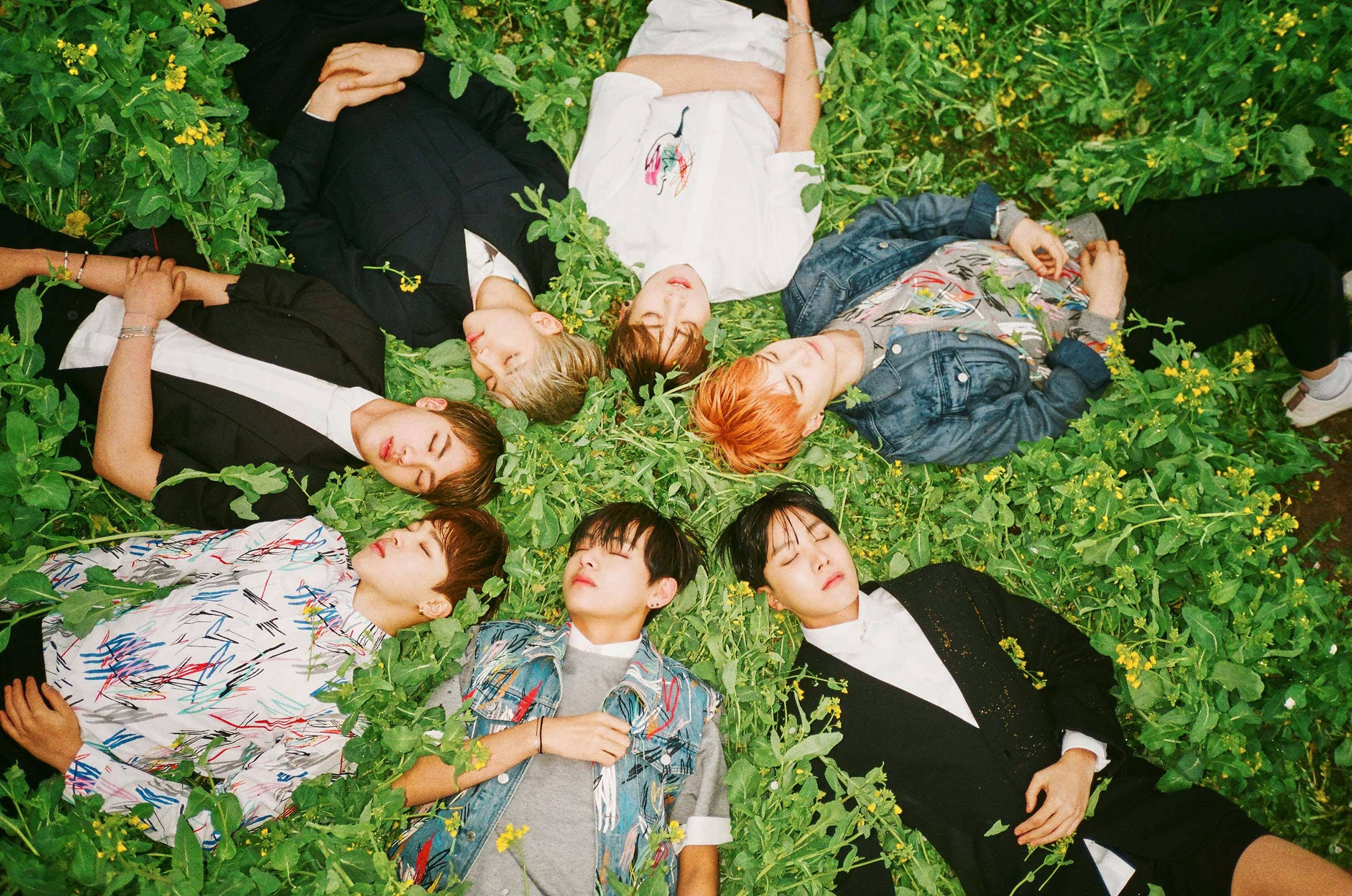 BTS Desktop, Seven young men, stylish outfits, 2K Desktop Wallpaper