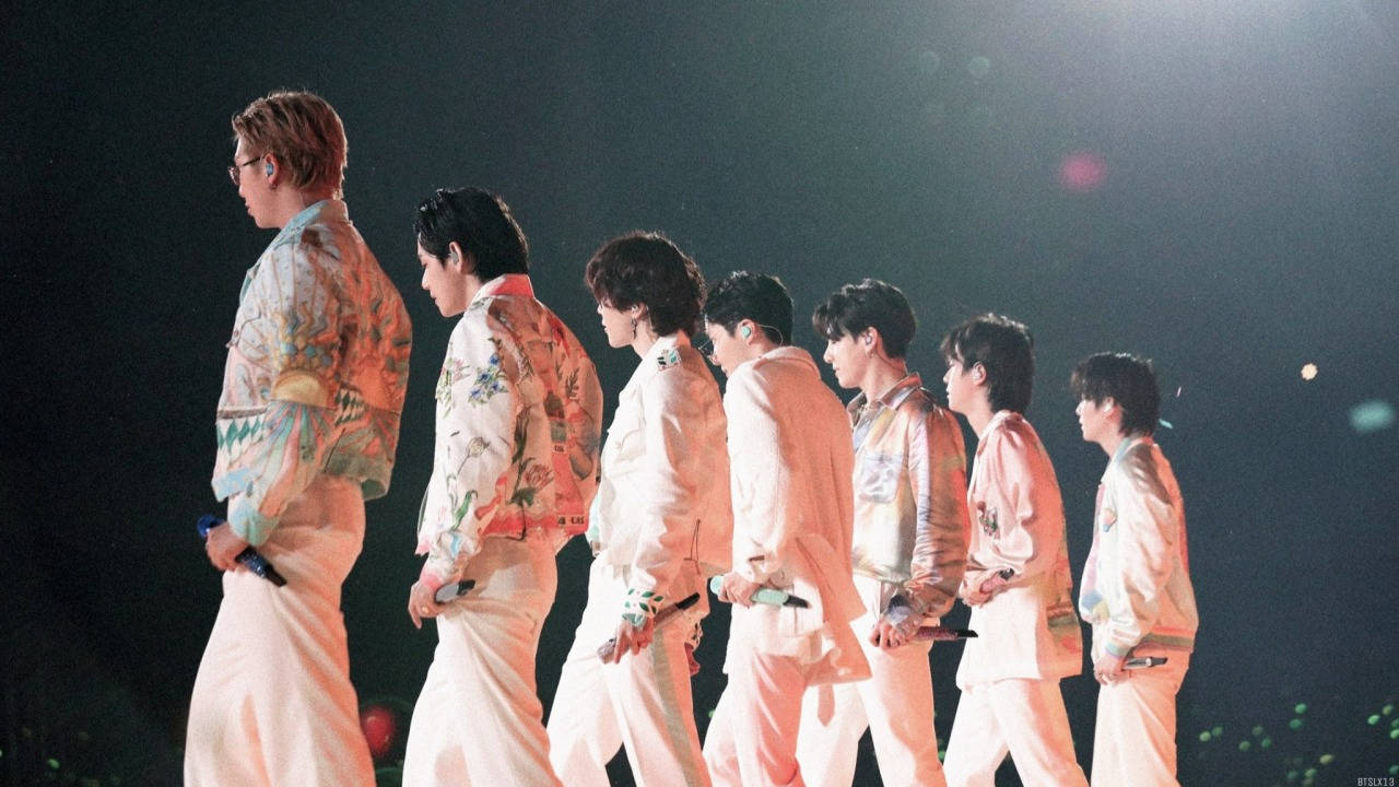 BTS, floral jackets, white pants, HD Desktop Wallpaper