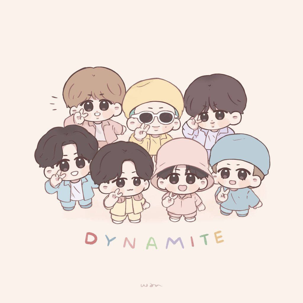 Dynamite, BTS, chibi, SD Desktop Wallpaper