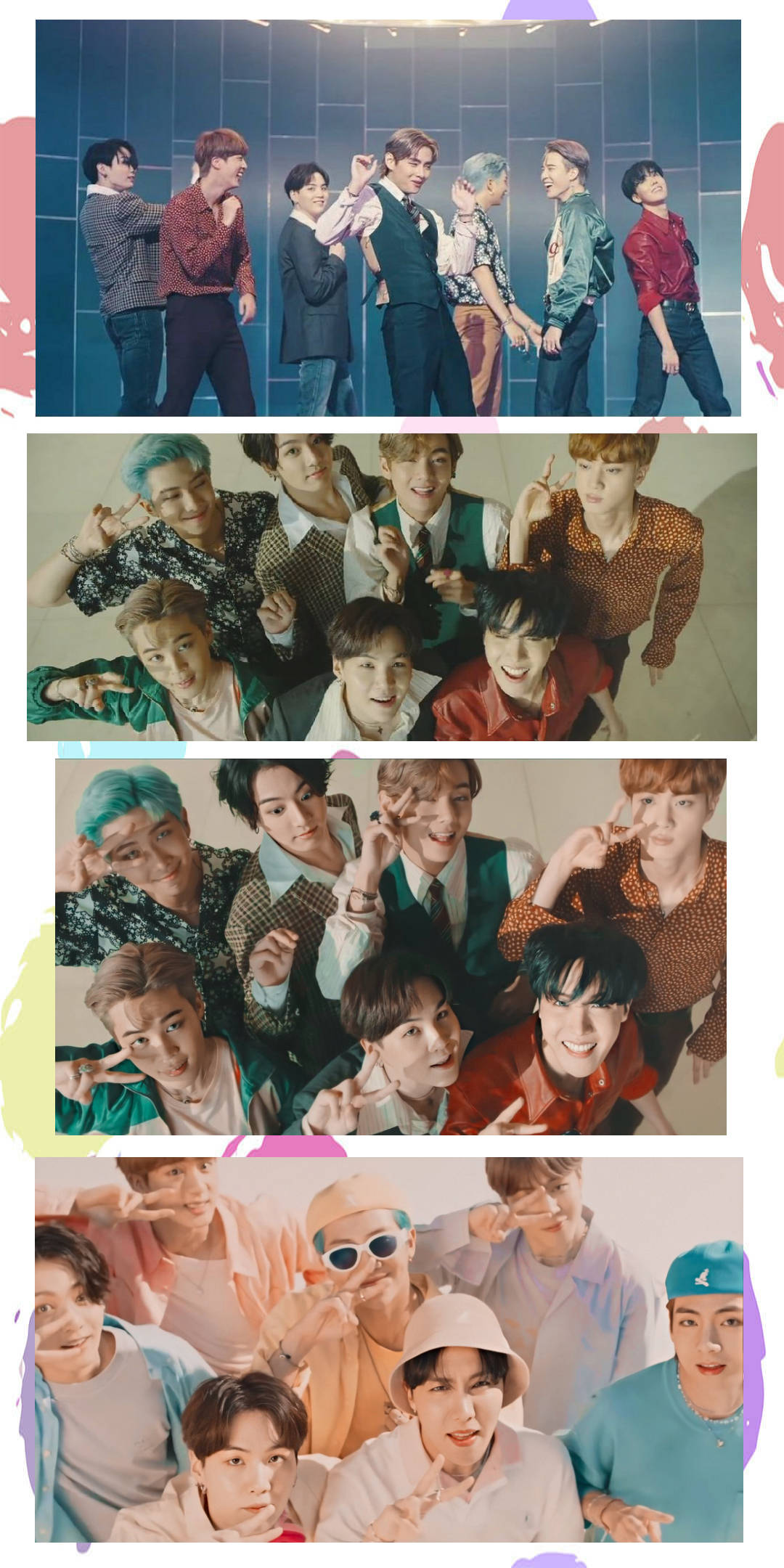 BTS Dynamite, K-pop group, colorful outfits, Full HD Phone Wallpaper