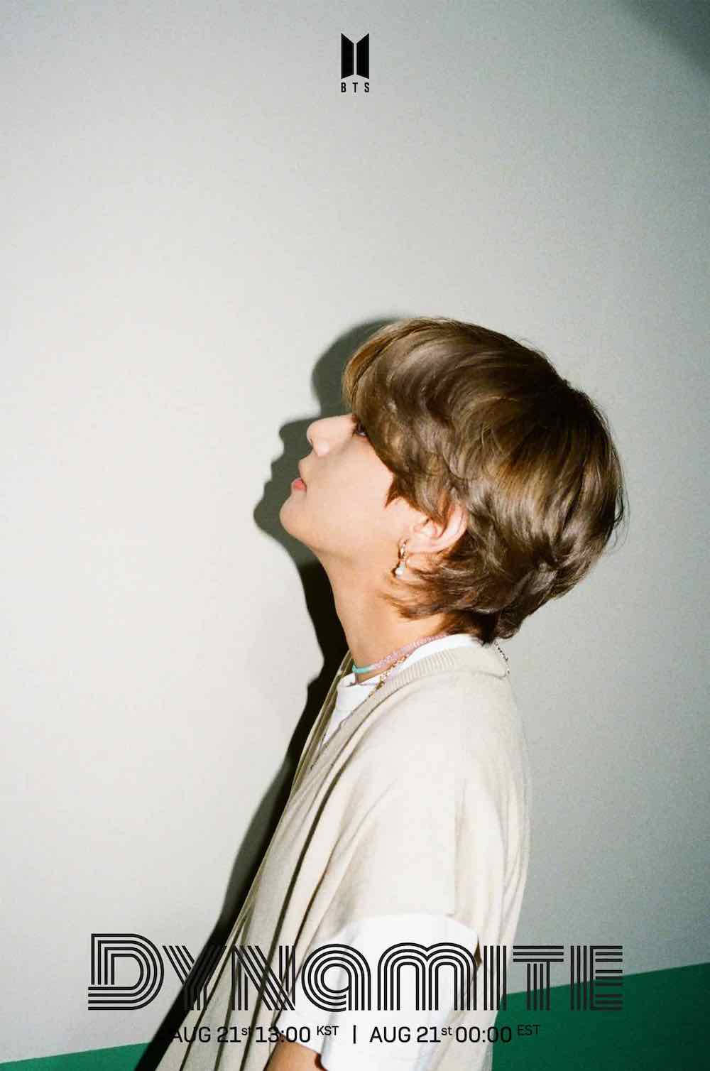 V BTS, Dynamite, tousled brown hair, HD Phone Wallpaper
