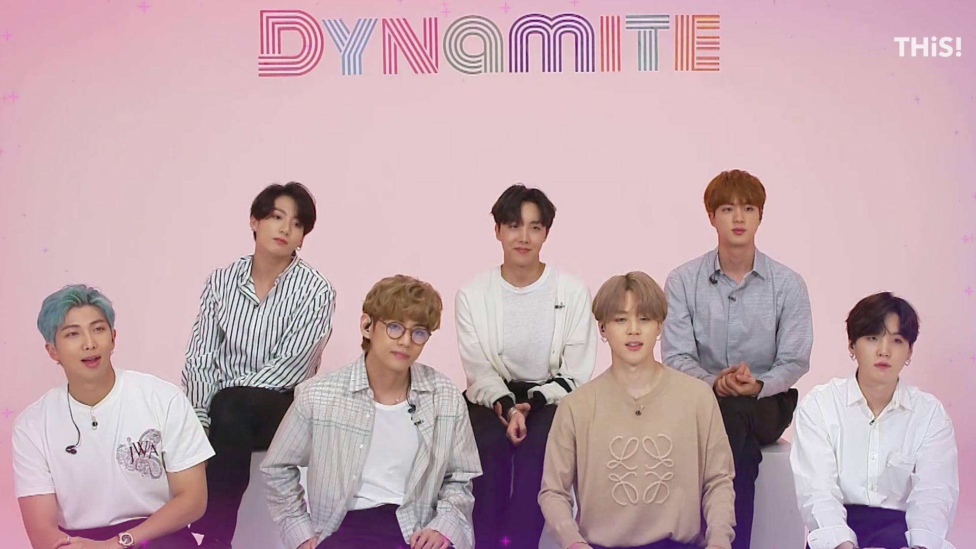 BTS Dynamite, pastel pink, vibrant pink backdrop, Full HD Desktop Wallpaper