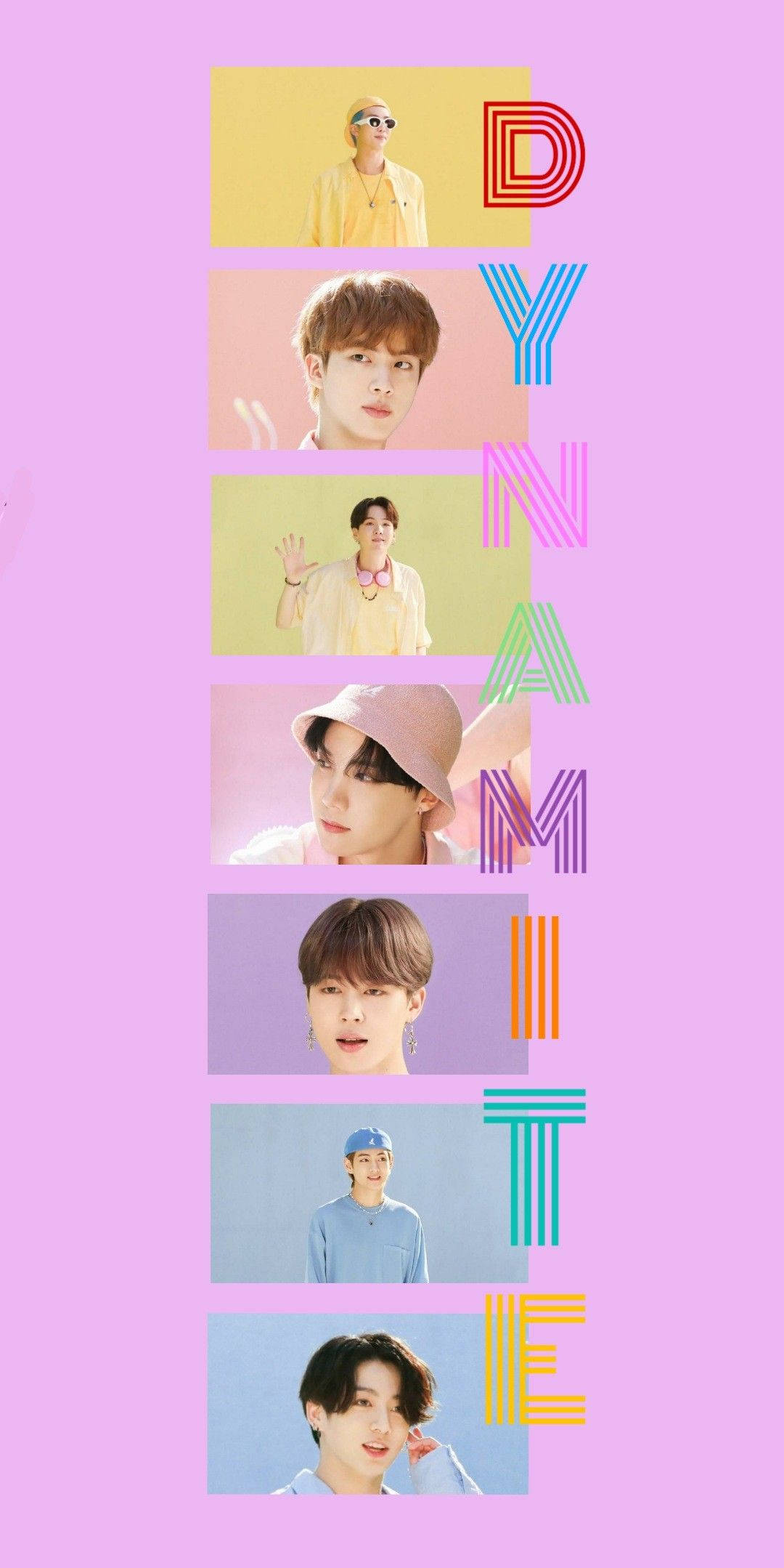 BTS Dynamite, purple aesthetic, stylized letters, Full HD Phone Wallpaper