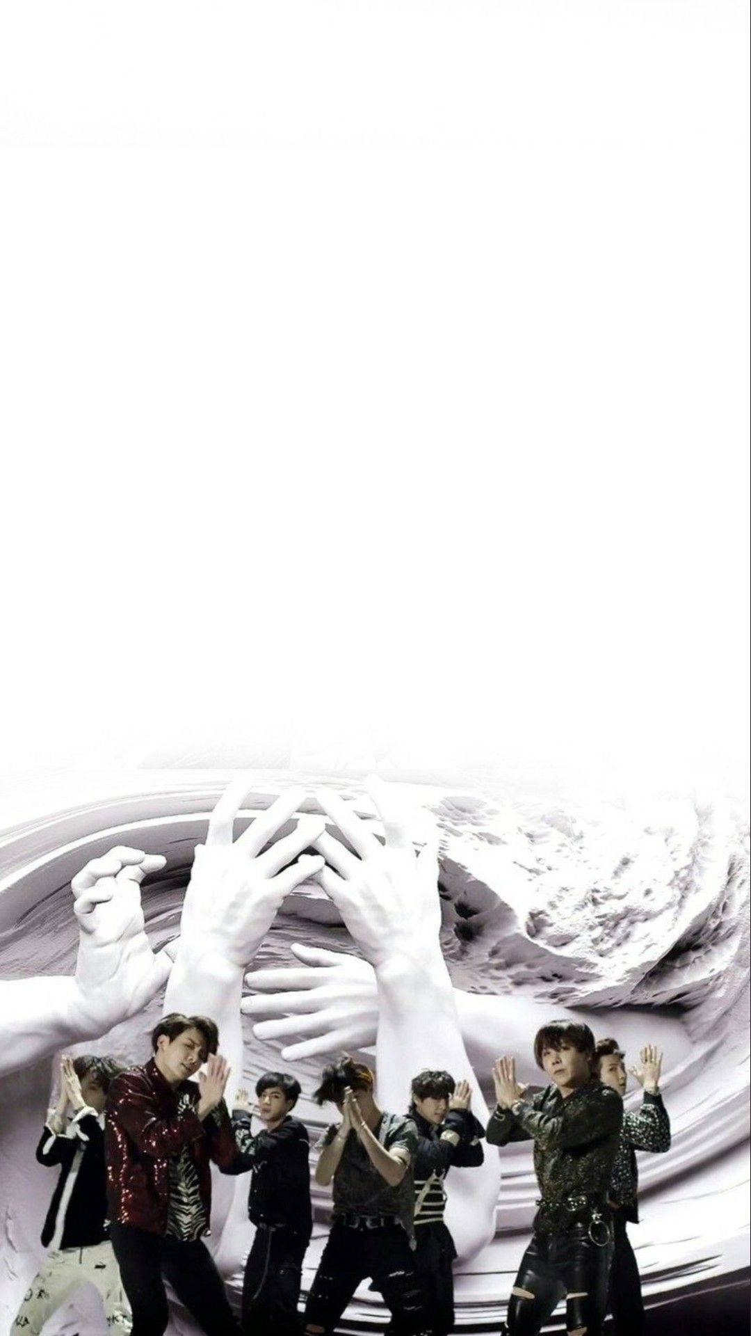 BTS Fake Love, white hands, swirling silver waves, Full HD Phone Wallpaper