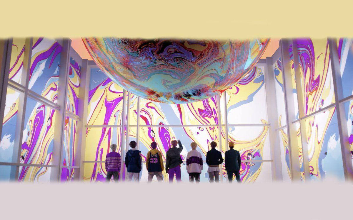 BTS Fake Love, marble, giant swirling colorful orb, SD Desktop Wallpaper
