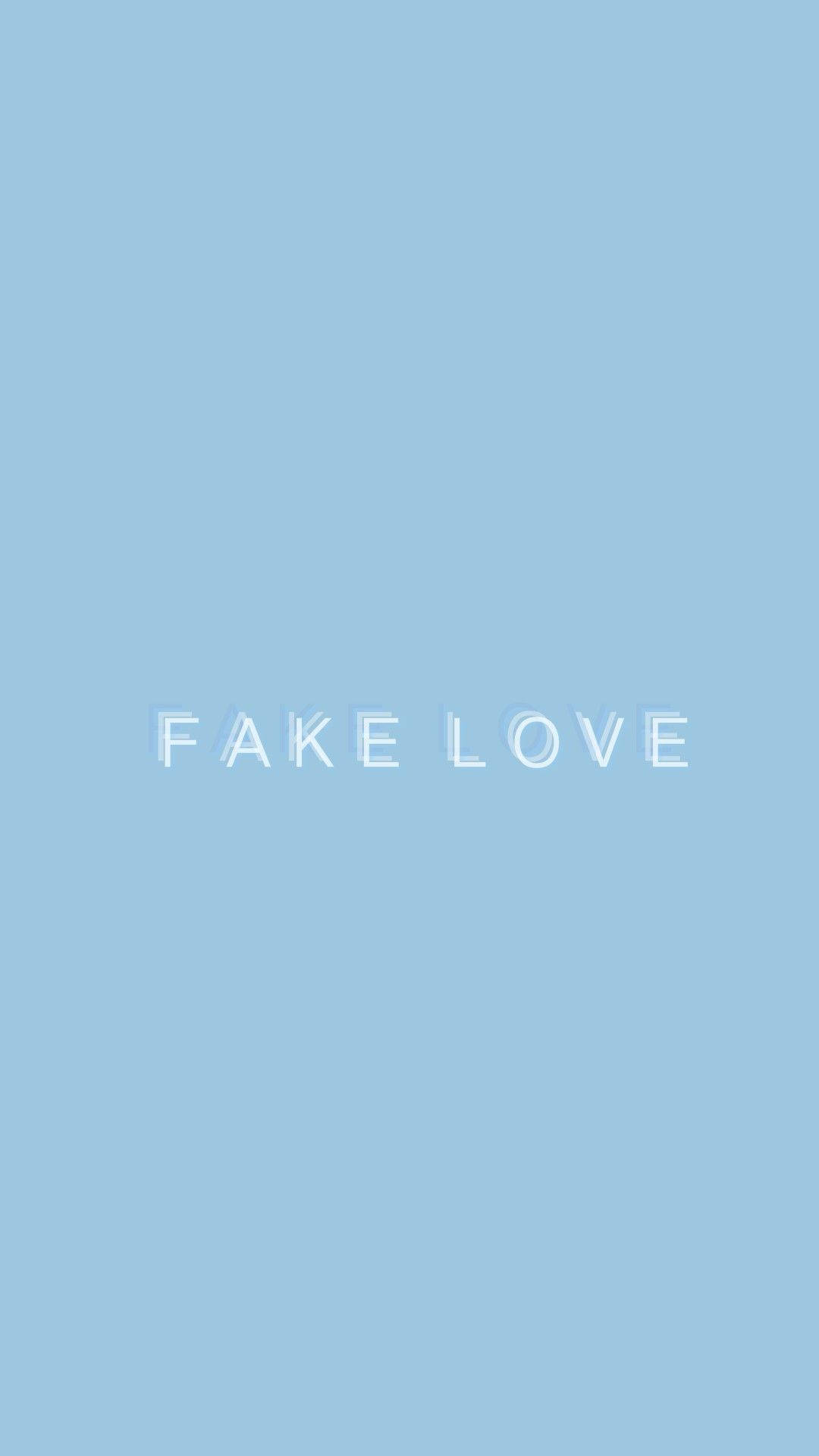 Fake Love, light blue aesthetic, iPhone, Full HD Phone Wallpaper