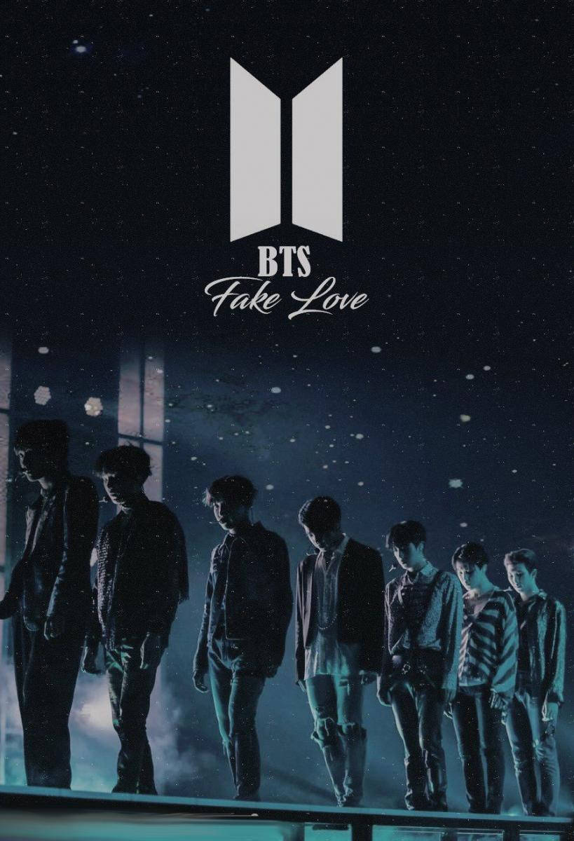 BTS, Fake Love, starry night sky, SD Phone Wallpaper