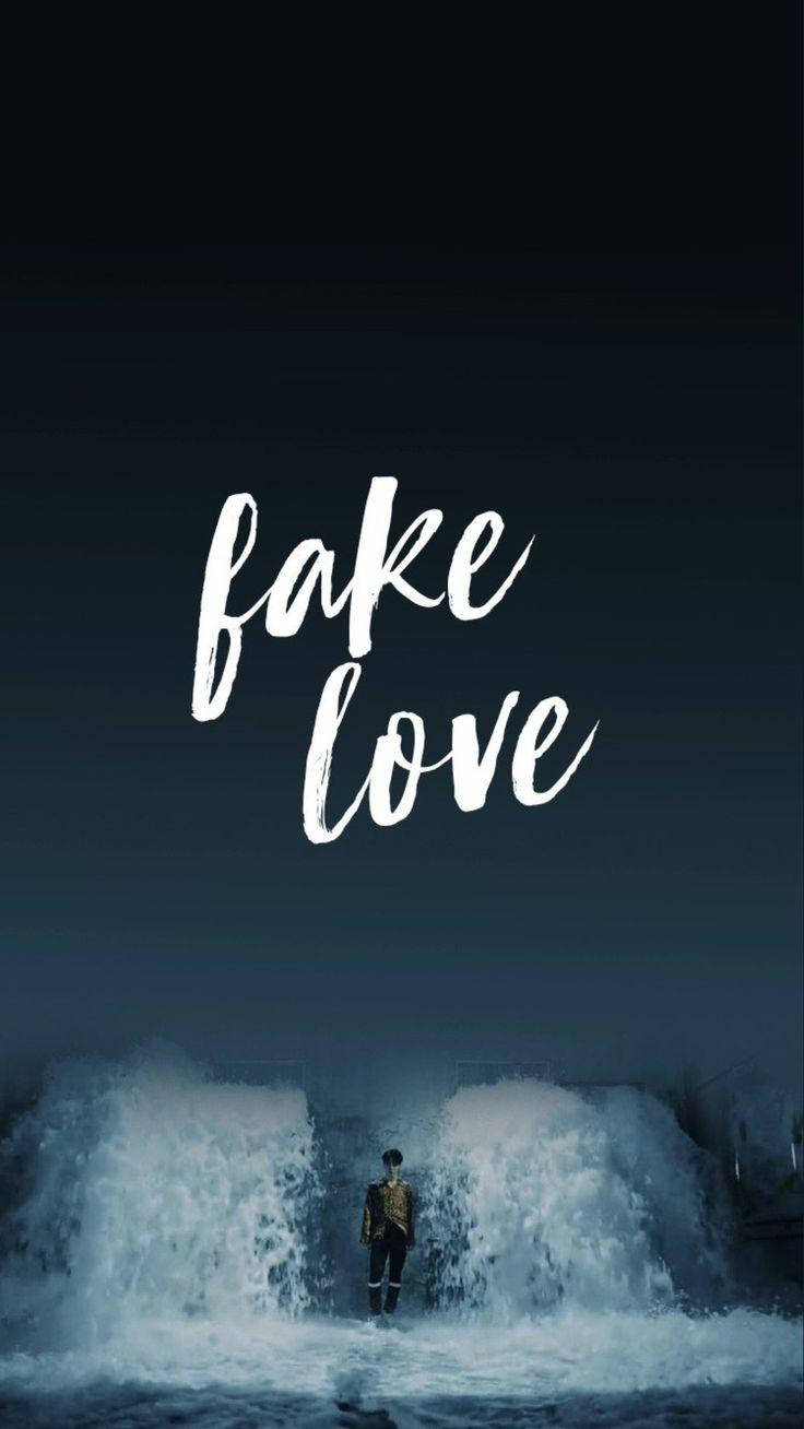 BTS Fake Love, crashing ocean waves, dark sky, HD Phone Wallpaper
