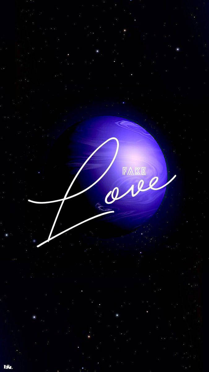 BTS Fake Love, purple planet, glowing purple planet, SD Phone Wallpaper