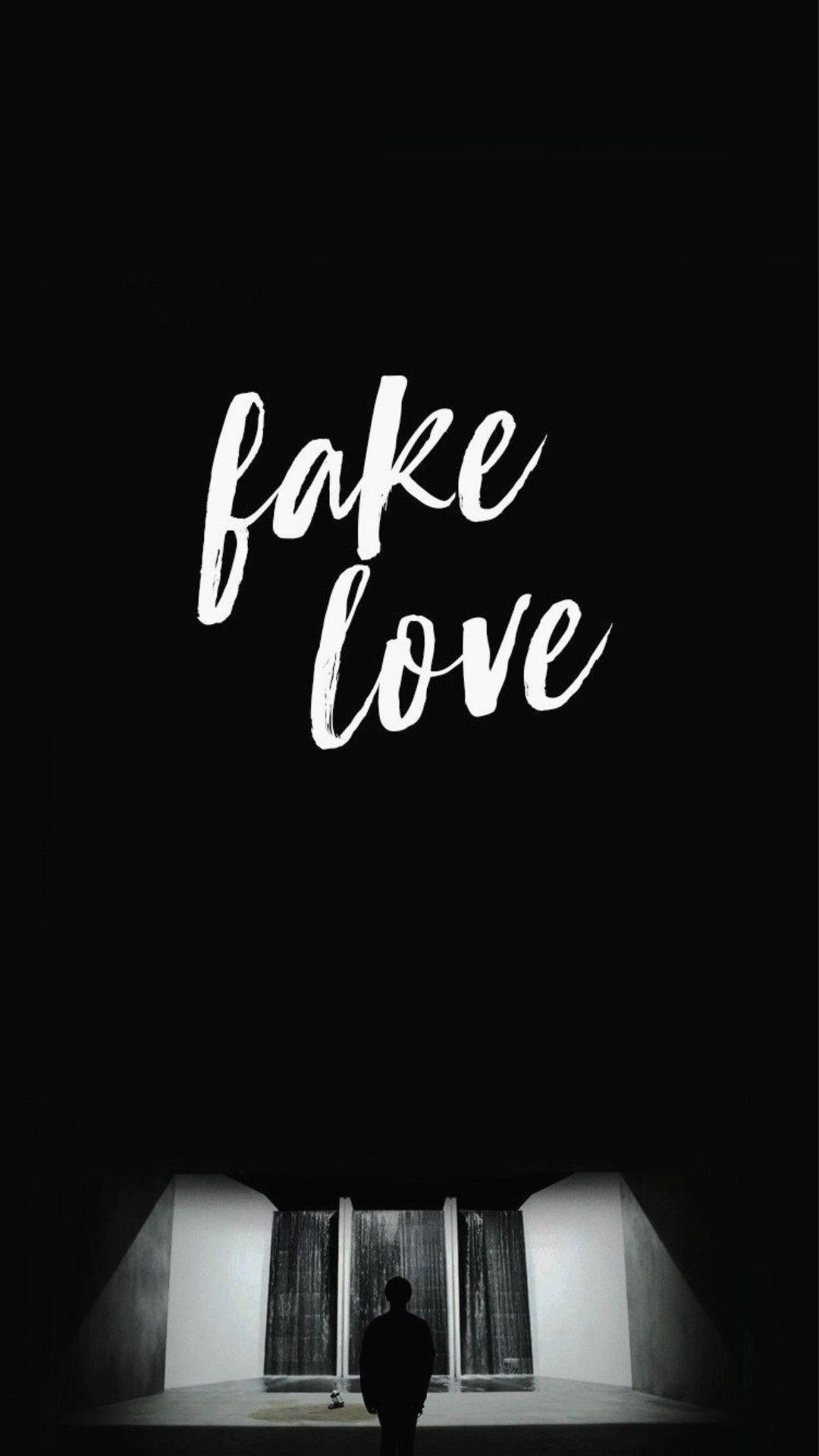 Fake Love, BTS, black aesthetic, Full HD Phone Wallpaper