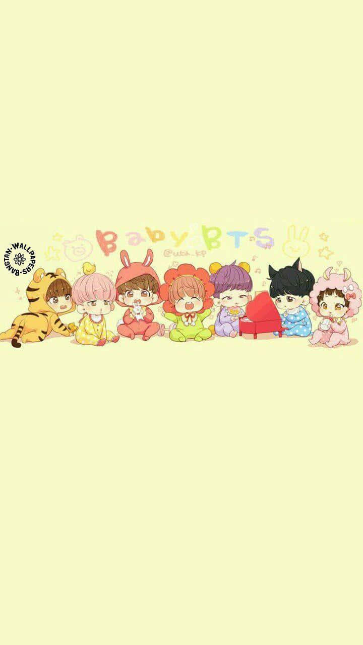 BTS, chibi-style, animal costumes, HD Phone Wallpaper
