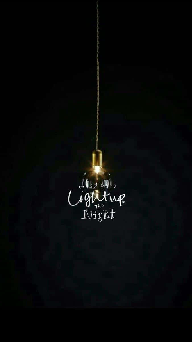 BTS Fanart, glowing lightbulb, darkness, SD Phone Wallpaper