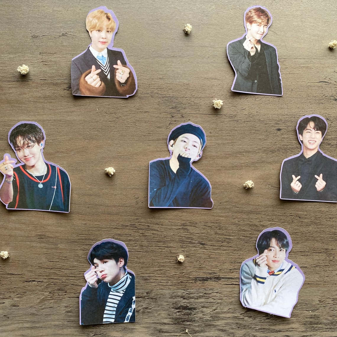 BTS, Finger Heart, K-pop idols, SD Desktop Wallpaper