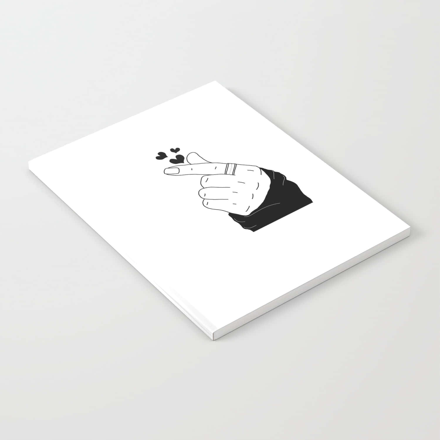 BTS Finger Heart, white canvass, black and white line drawing, HD Desktop Wallpaper