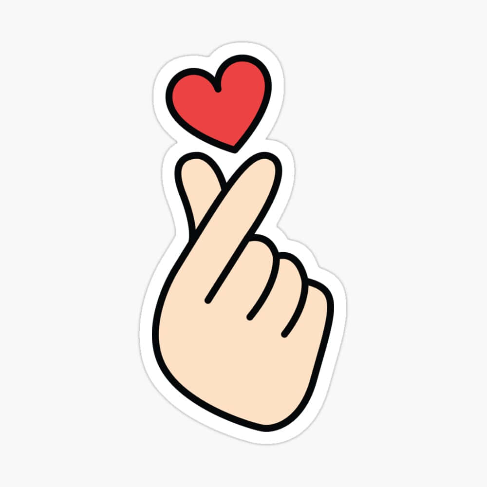 BTS Finger Heart, red heart, white background, SD Desktop Wallpaper