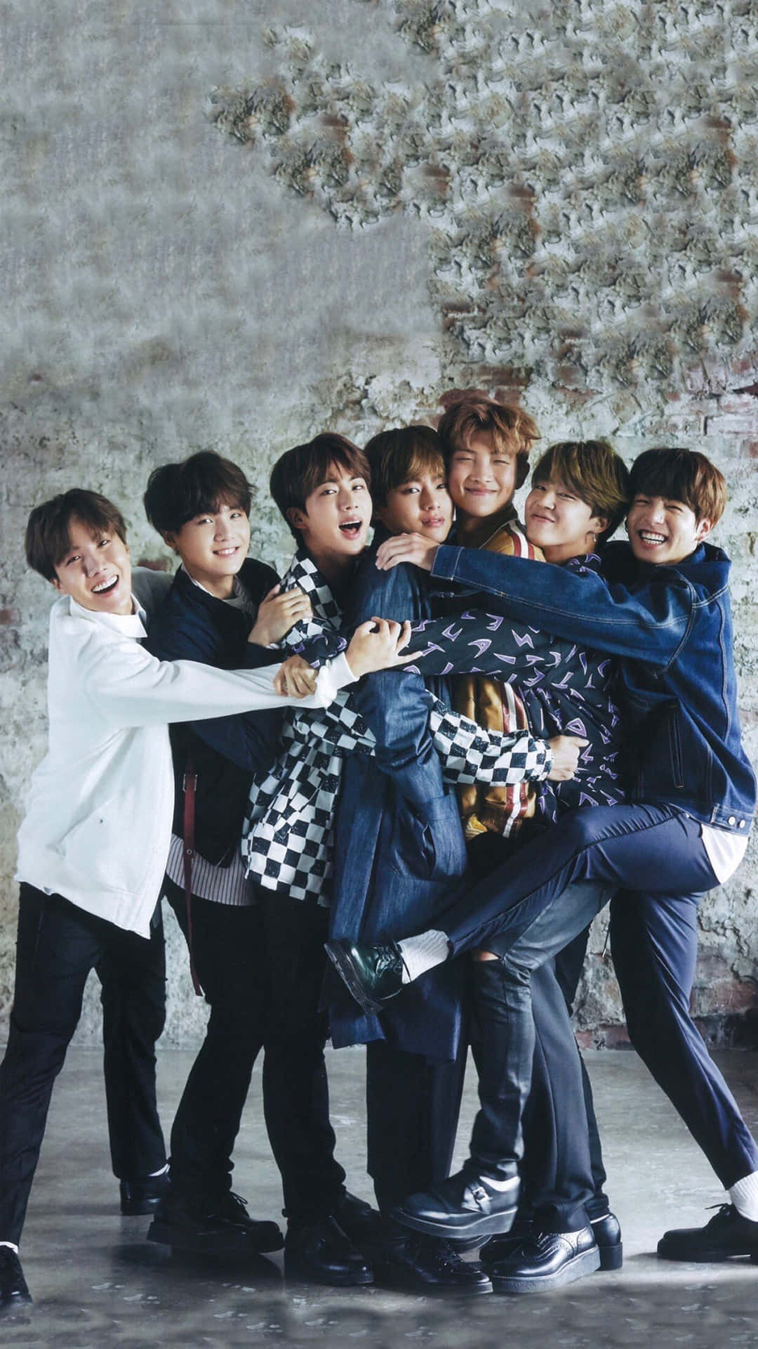 BTS, funniest moments, seven smiling young men, Full HD Phone Wallpaper
