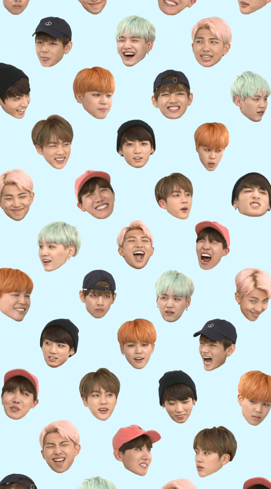 BTS, vibrant wallpaper, colorful hair, HD Phone Wallpaper