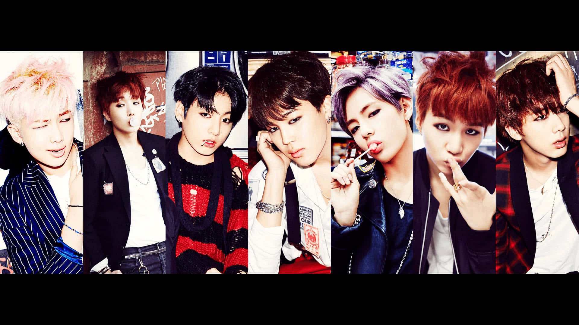 BTS, urban streetwear, graffiti walls, Full HD Desktop Wallpaper