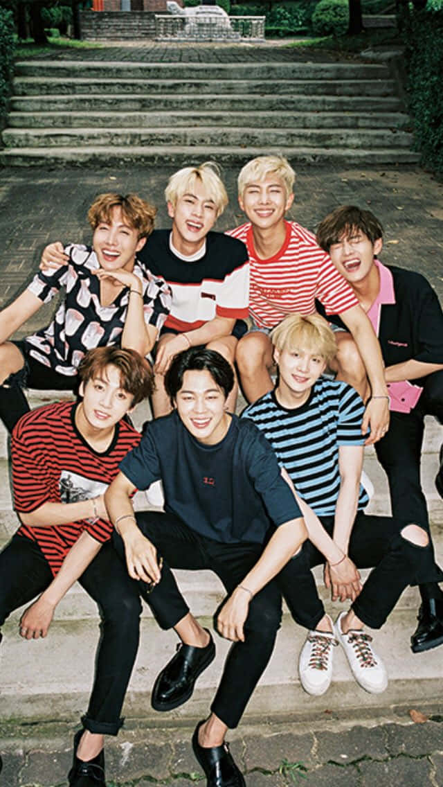 BTS, Star 1, colorful striped shirts, SD Phone Wallpaper