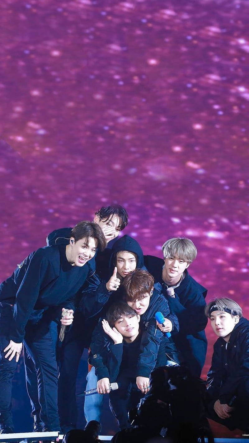 BTS, hazy glittery purple backdrop, sparkling purple starfield backdrop, HD Phone Wallpaper