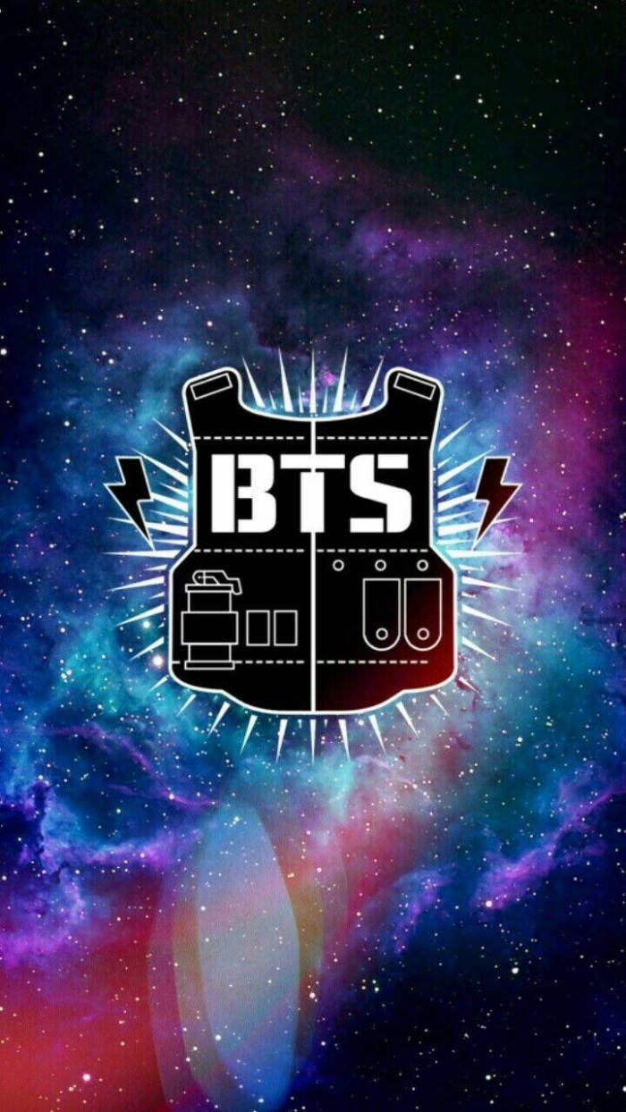 BTS Galaxy, starry nebula, black tactical vest, SD Phone Wallpaper