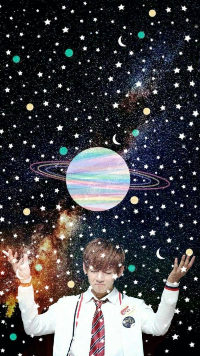 BTS Galaxy, cute planet, cosmic sky, SD Phone Wallpaper